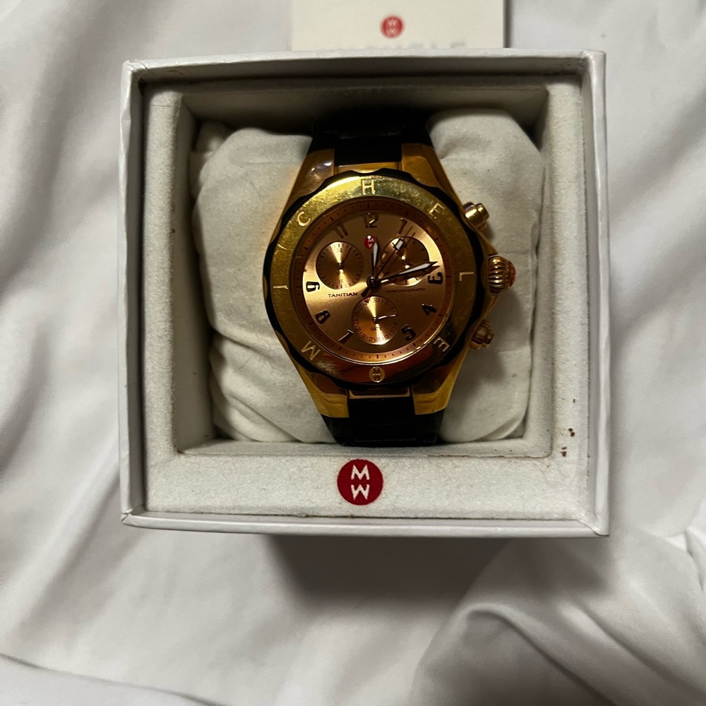 Michele gold watch. Unisex